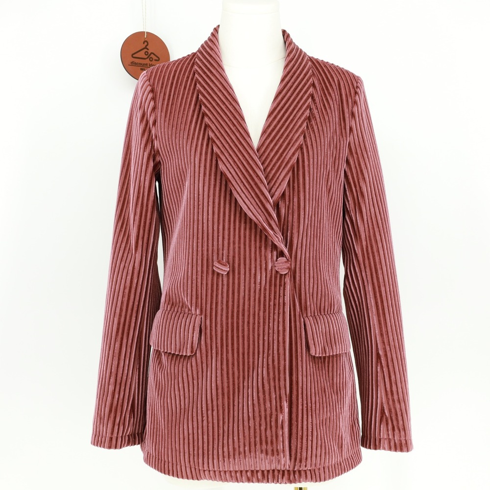 Nasty Gal Ribbed Corduroy Double‎ Breasted Blazer Dusty Rose Pink Size 2